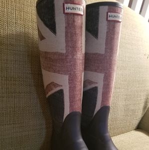 Hunter Union Jack British rain boots size 6